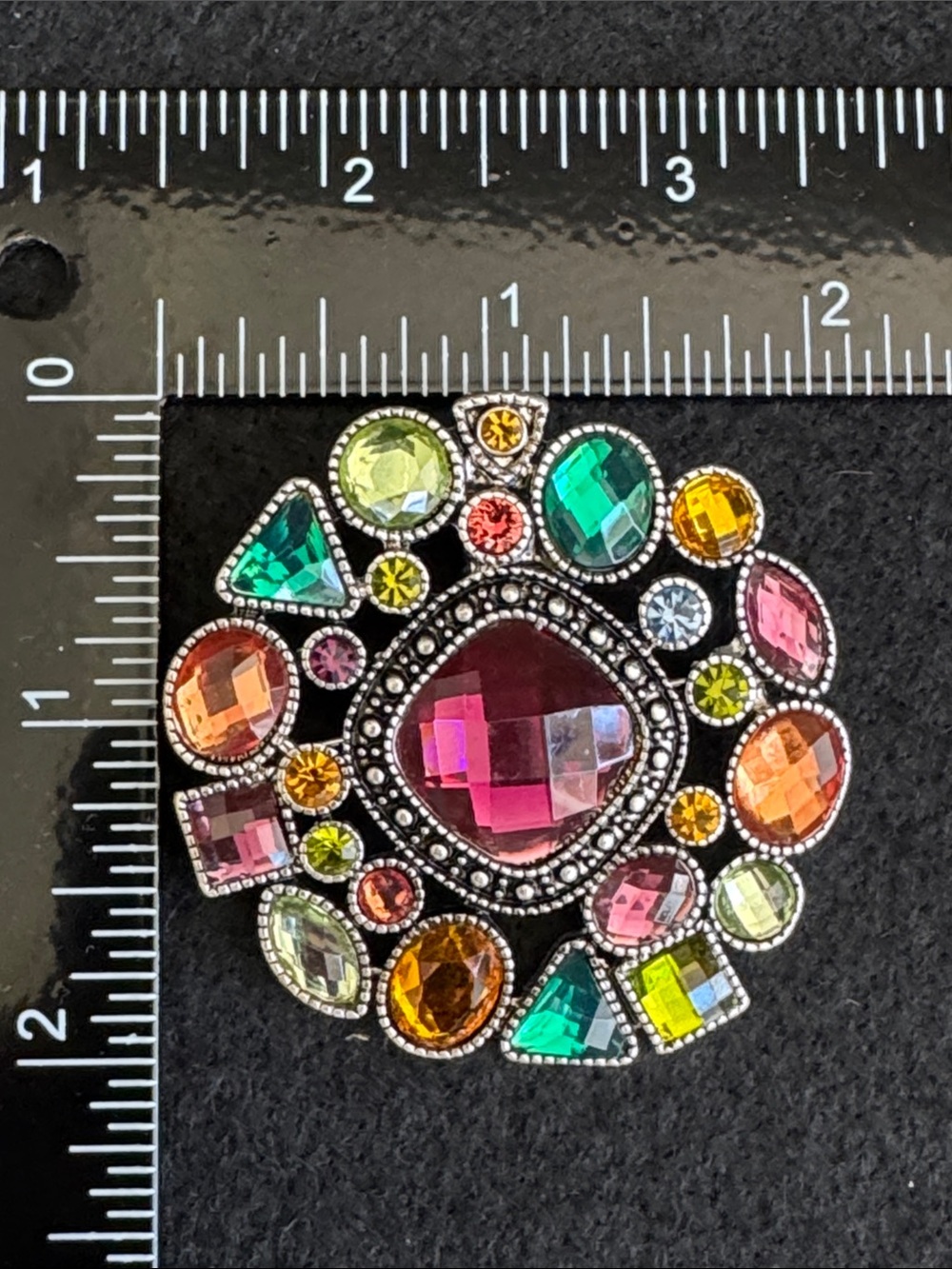 VTG Premier Designs "Hidden Gems" multi-color Rhinestone Brooch/Pendant - Picture 5 of 5